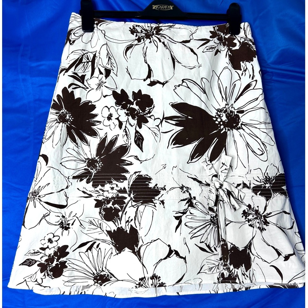 Vintage Womens Y2K Floral Midi Skirt Sz M Bow Coquette Whimsigoth Feminine Cute